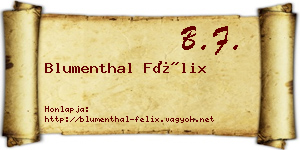 Blumenthal Félix névjegykártya